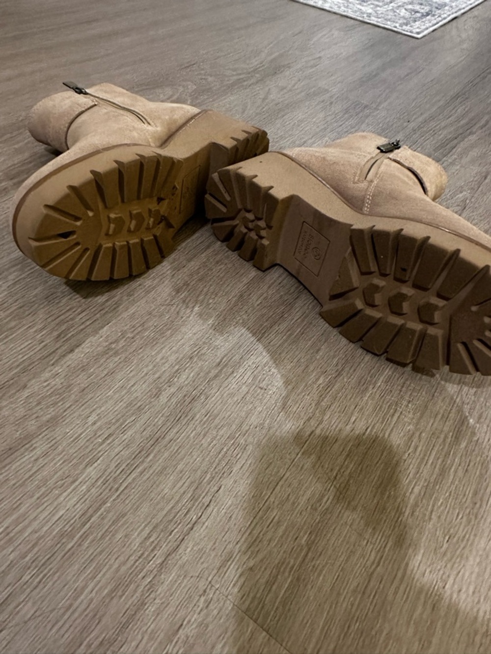 Blondo Beige Suede Buckle Ankle Booties - Picture 7 of 8